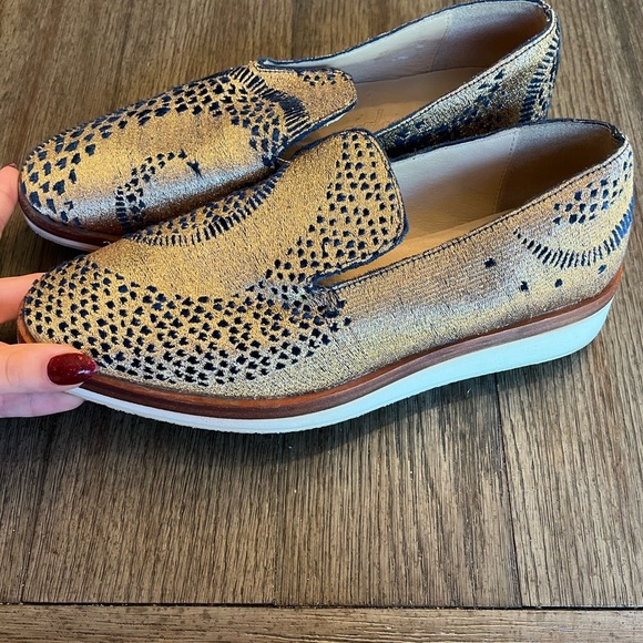 Gold and navy free people loafers - Picture 1 of 6